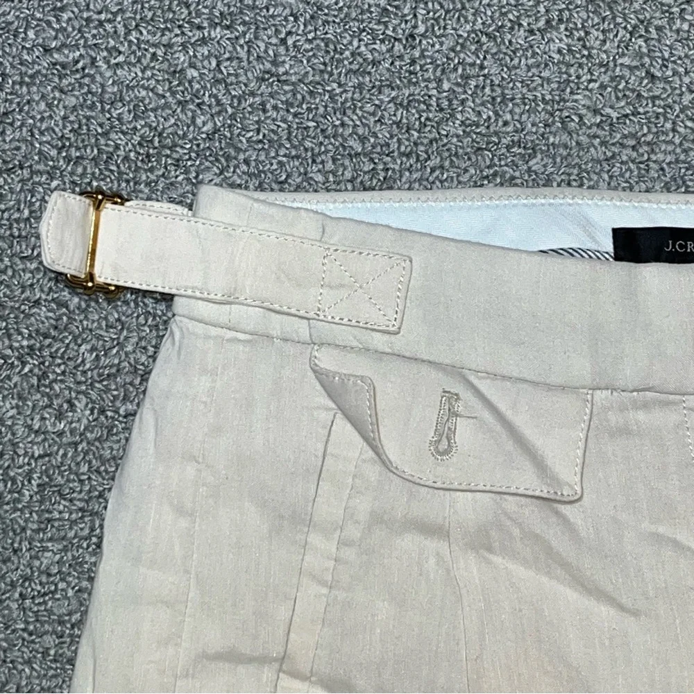 J Crew Linen Blend Mario Bellucci Pants Womens Size 2 Tan Italian Straight Leg - Picture 3 of 12